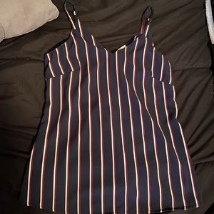Never worn NWOT striped navy blue tank!